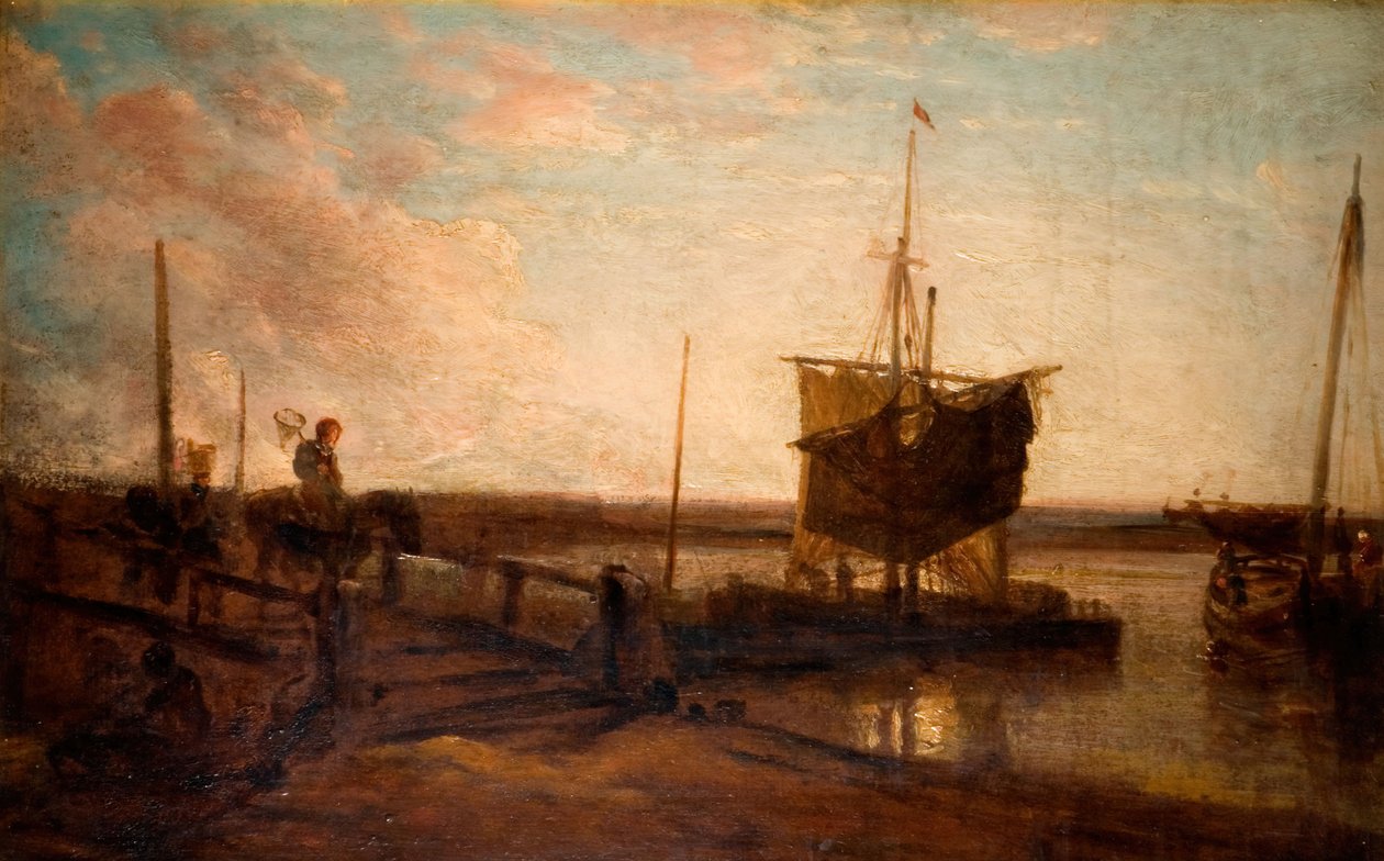 Muelle con barcos de Peter de Wint