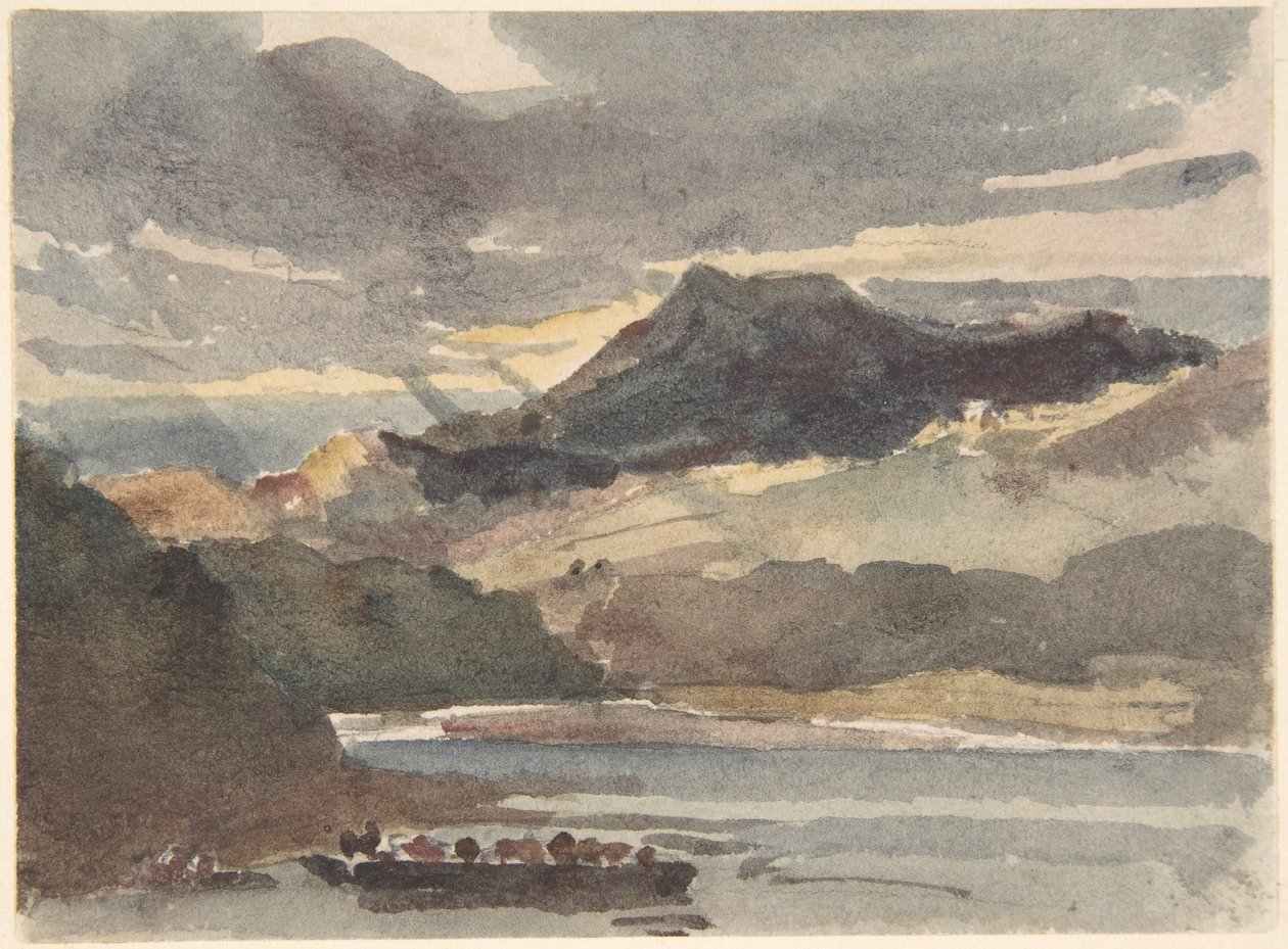 Boceto para «El transbordador»: Snowdon desde Lyyn Padran, en el norte de Gales de Peter de Wint