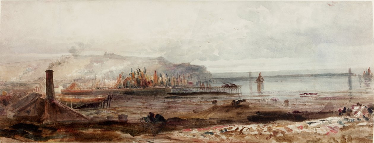 Vista de un puerto, hacia 1830-1840 (acuarela) de Peter de Wint