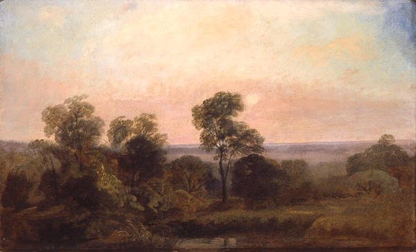 Paisaje boscoso al anochecer de Peter de Wint