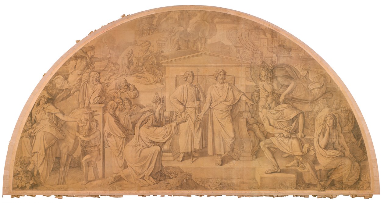 La asamblea de los griegos y la cólera de Aquiles de Peter von Cornelius