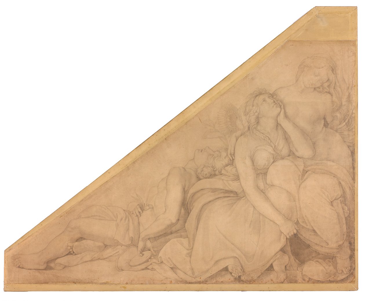 Hyakinthos, Klythia, Leukothoe, in Blumen verwandelt de Peter von Cornelius