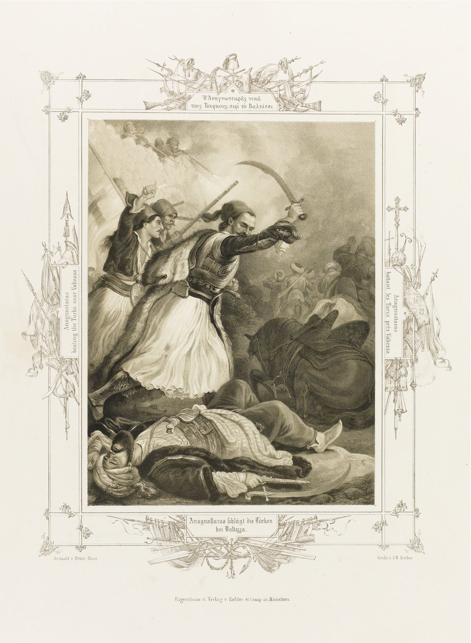 Christos Anagnostaras del Álbum del Heroísmo Griego, ca 1835 de Peter von Hess