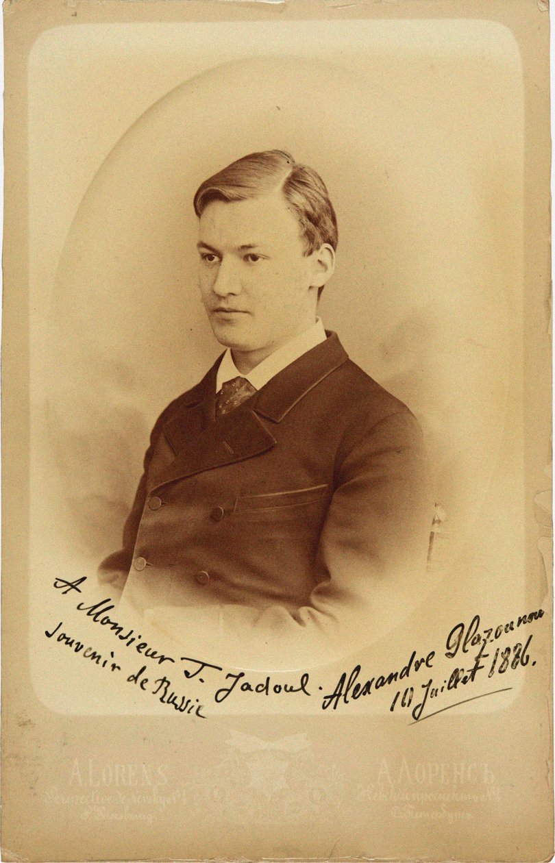 Retrato del compositor Alexander Glazunov 1865-1936, 1886 de Petersburg . Photo studio Alfred Lorens