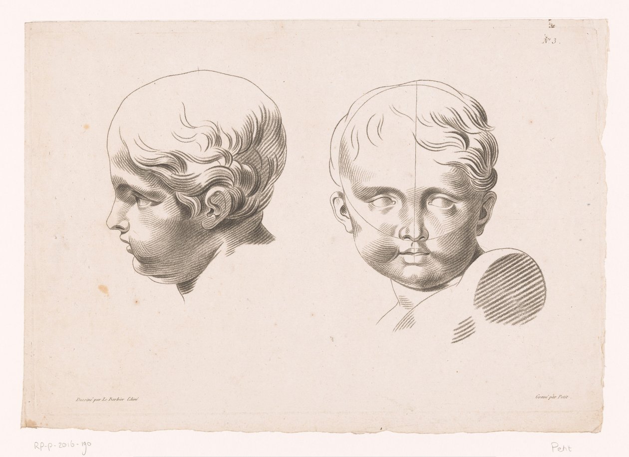 Dos cabezas de niños
Principios del dibujo del natural, quinta parte (título de la serie)
Vème Cahier De Principes Dessiné d