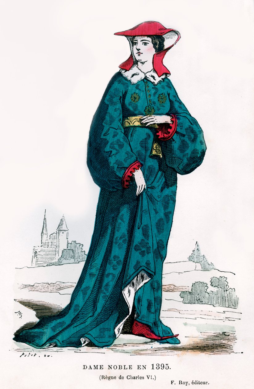 Dama noble de la época de Carlos VI de Francia, 1395 1882-1884 de Petit