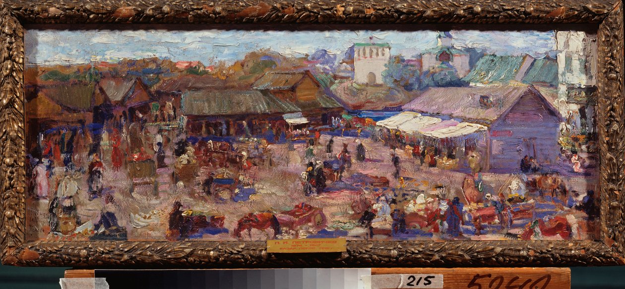 La marcha a Pskov (Rusia). Oeuvre de Pyotr Ivanovich Petrovichev (Piotr Petrovitchev) (1874-1947), huile sur carton de Petr Ivanovic Petrovichev