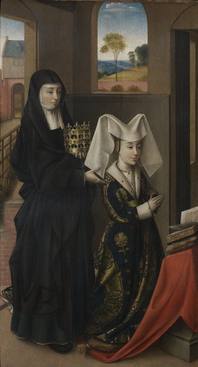 Isabel de Portugal con Santa Isabel de Petrus Christus