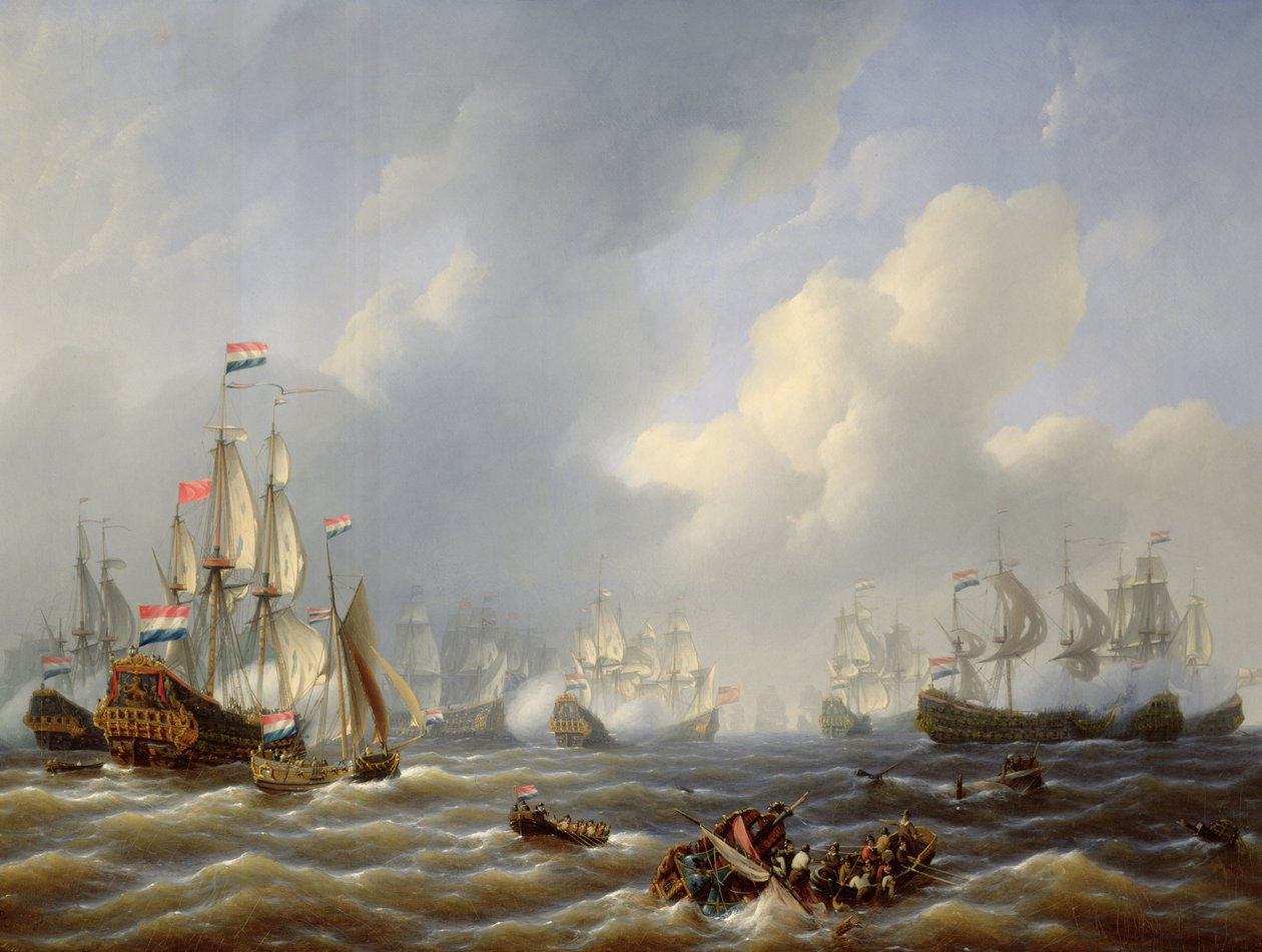 La batalla de Camperdown el 11 de octubre de 1797 de Petrus Johann Schotel