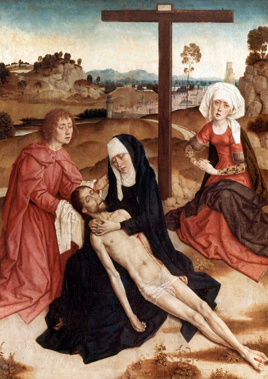 Lamentación sobre Cristo muerto, c.1444 (óleo sobre tabla) de Petrus Christus