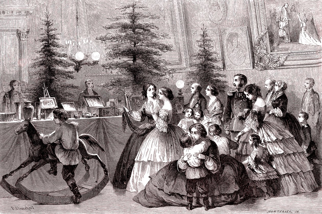 Navidad en San Petersburgo, Rusia. 1861 (grabado) de Pharamond Blanchard
