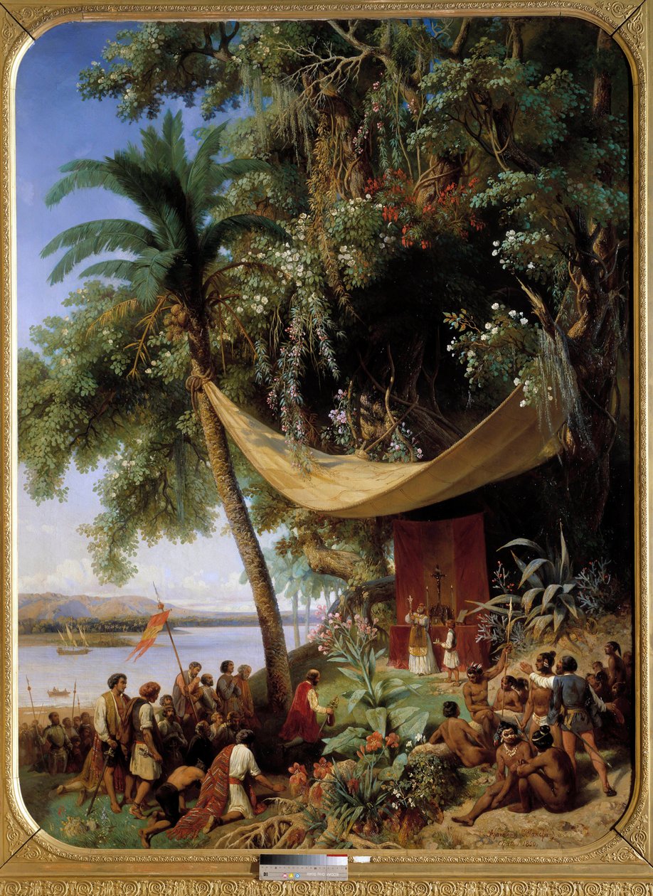 La primera misa en América (siglo XV) Misa en Cuba en 1494, segundo viaje de Colón a La Habana de Pharamond Blanchard