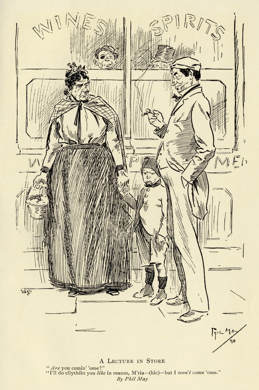 Una conferencia en la tienda, 1895 de Phil May