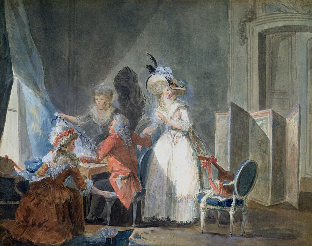 El Vendedor de Moda de Philibert Louis Debucourt
