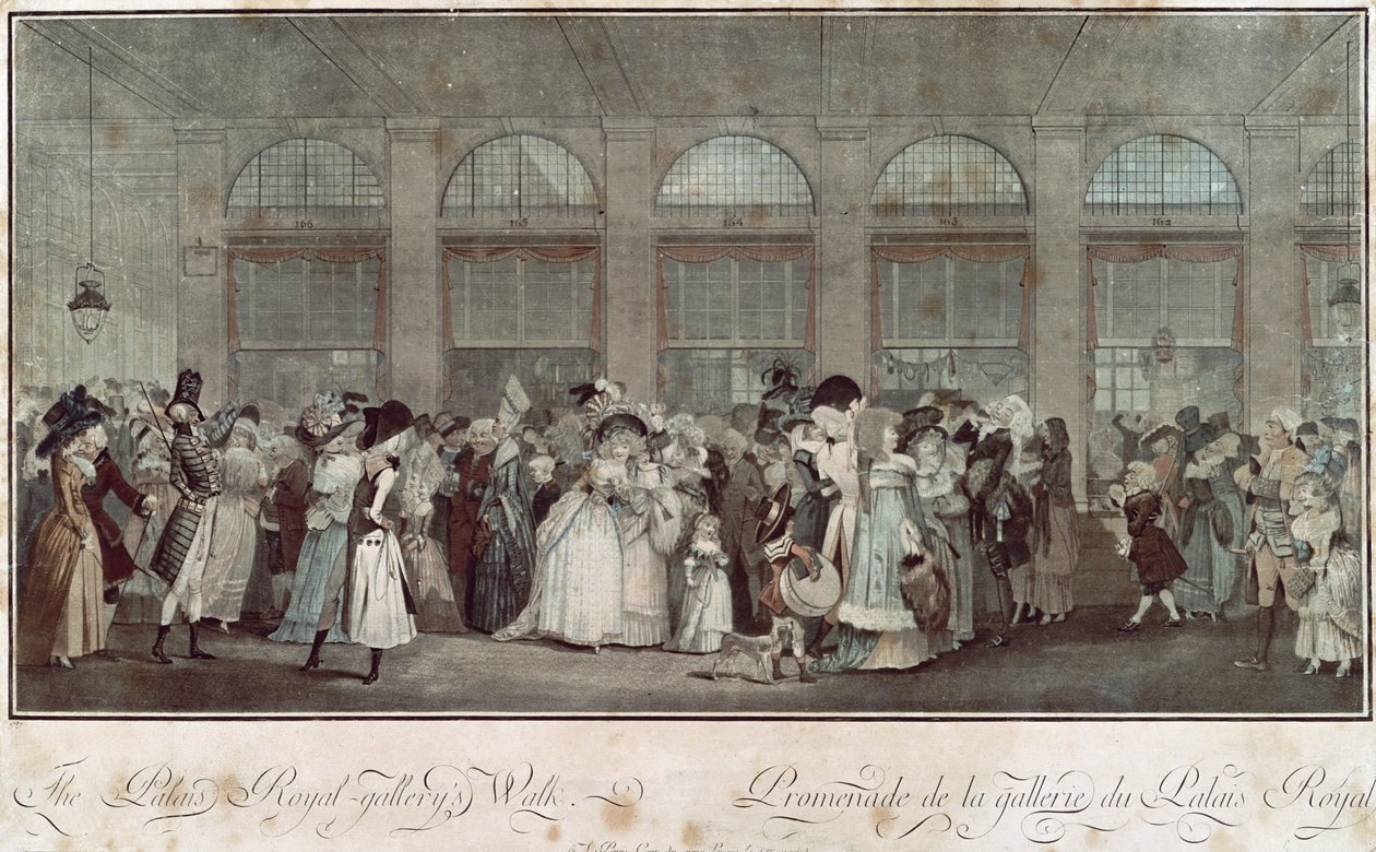 El Paseo de la Galería del Palais Royal, 1787 de Philibert Louis Debucourt