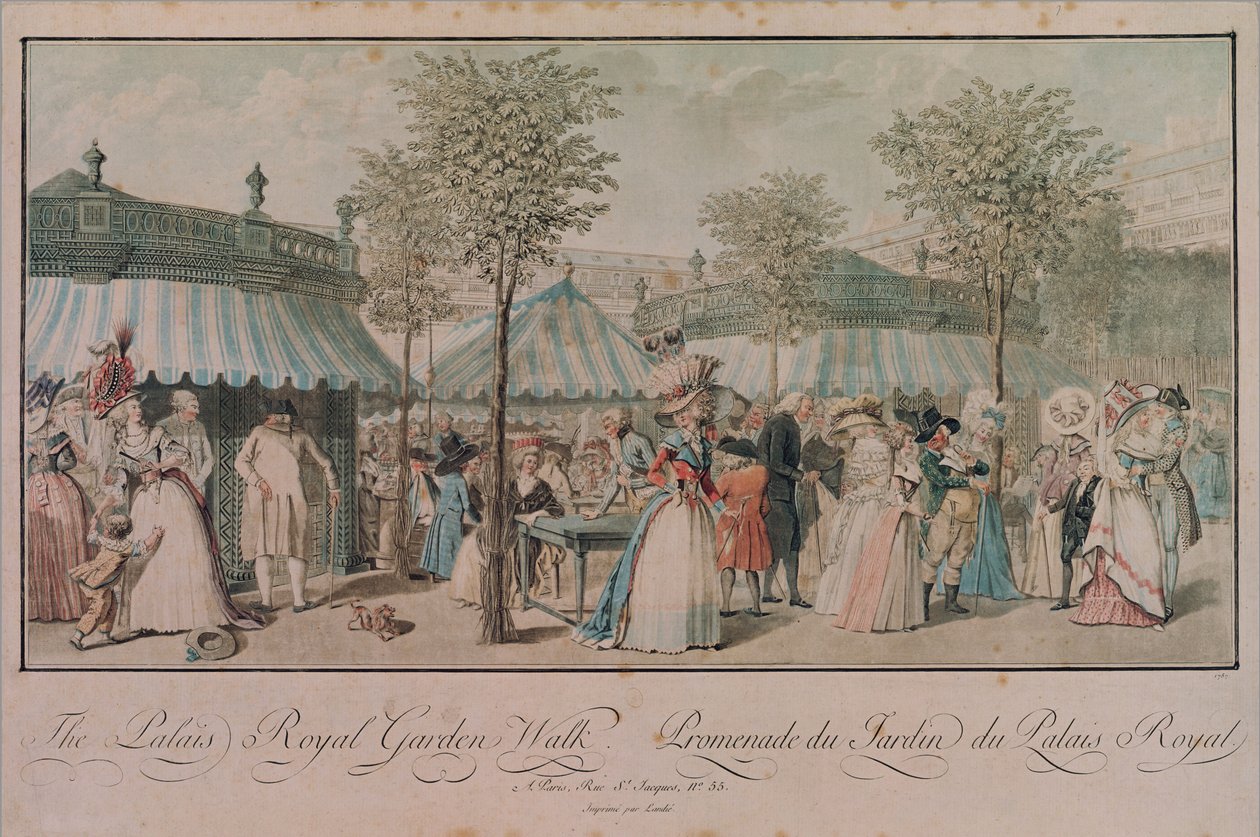 Paseo por el Jardín del Palais Royal, 1787 de Philibert Louis Debucourt