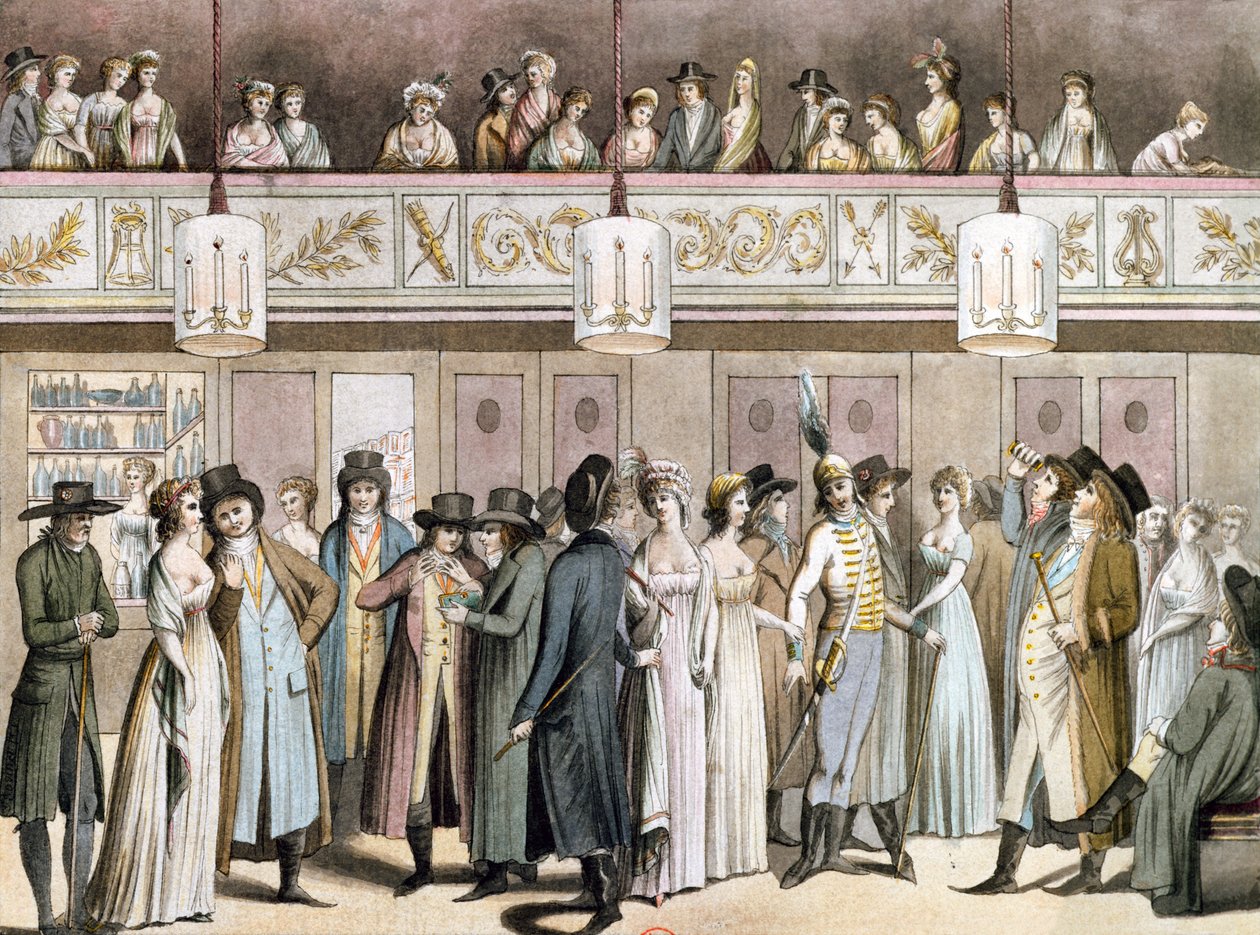 El paseo del Palais Royal, 1792 de Philibert Louis Debucourt
