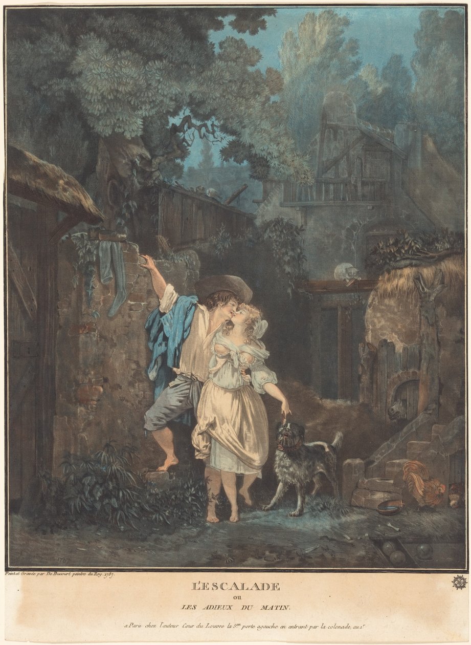 La escalada, o las despedidas de la mañana de Philibert-Louis Debucourt