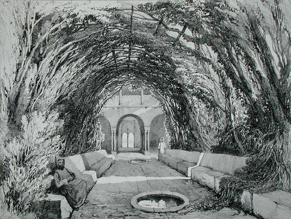 Piscinas en el jardín del Convento de San Domingo, Alhambra, Lámina 6 de 