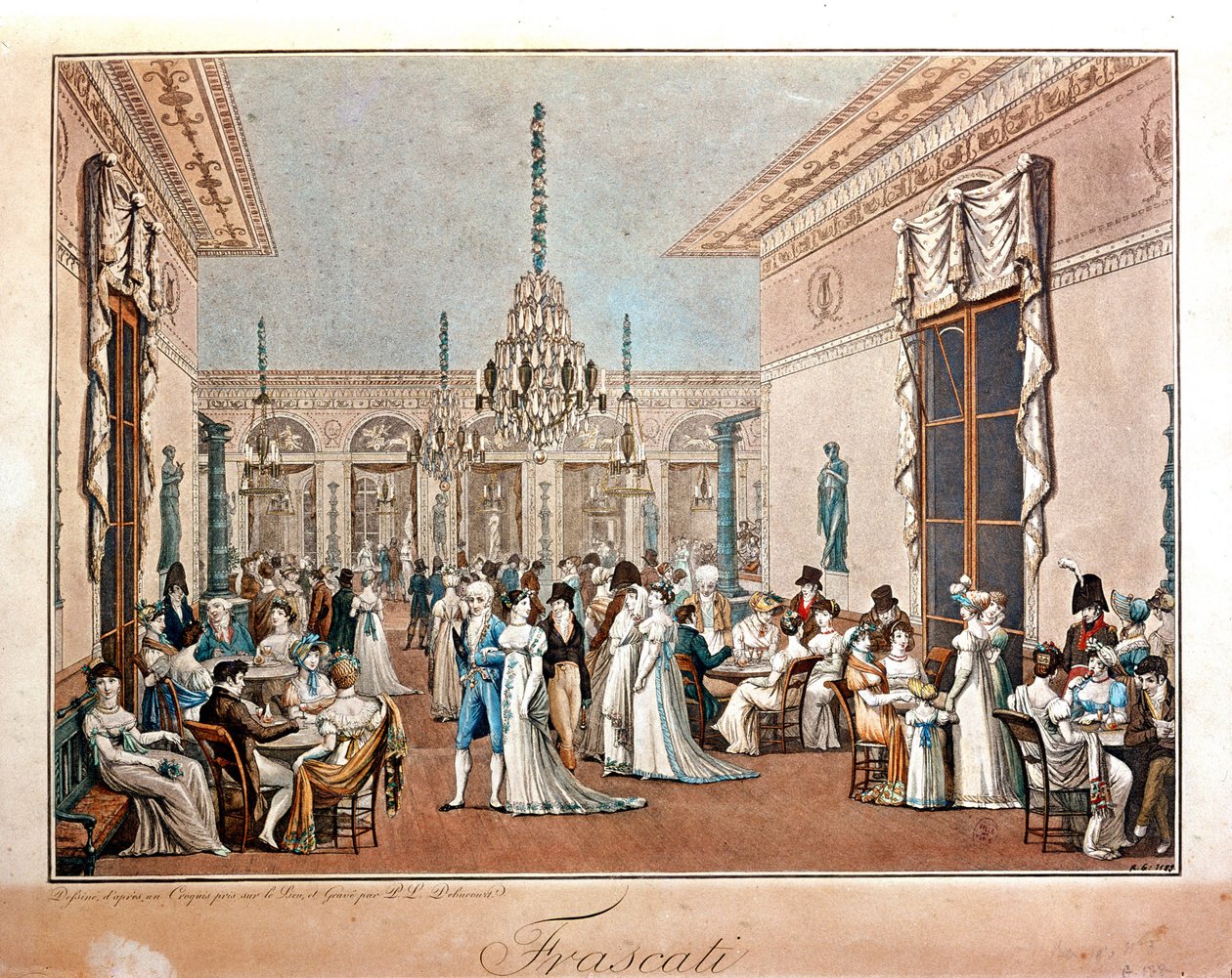 Café Frascati por Debucourt, principios del siglo XIX de Philibert Louis Debucourt