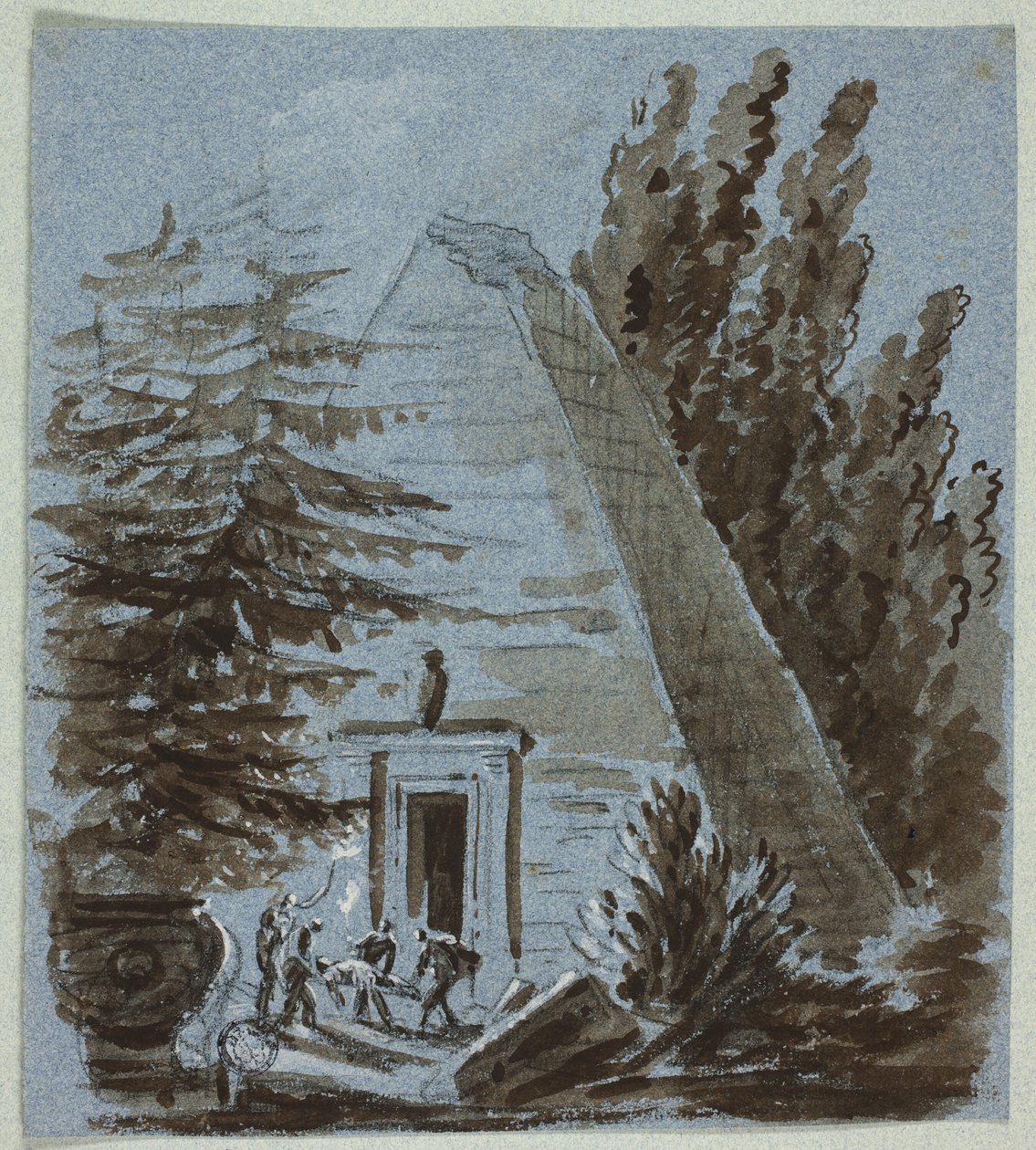 Entierro nocturno cerca de la pirámide de Philibert Louis Debucourt