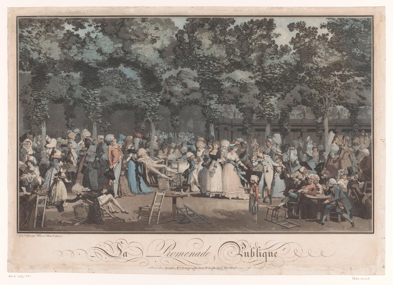 Ver y ser visto Elegante compañía en el Jardin du Palais Royal de París La Promenade Publique (título sobre objeto) de Philibert Louis Debucourt