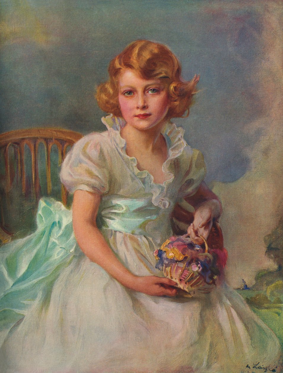 Retrato de la Princesa Isabel, luego Isabel II de Philip Alexius de after Laszlo