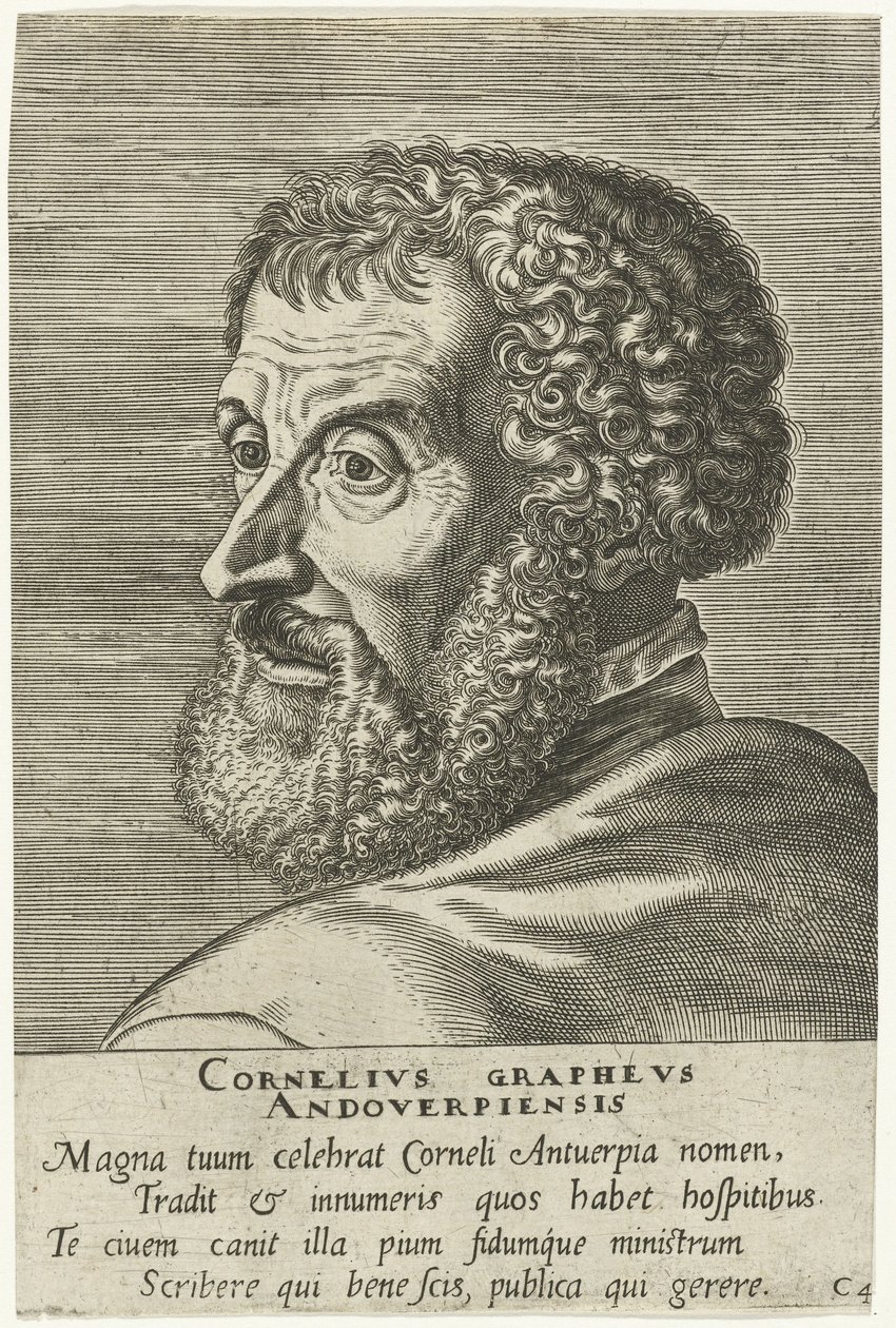 Retrato grabado de Cornelius Grapheus de Philip Galle