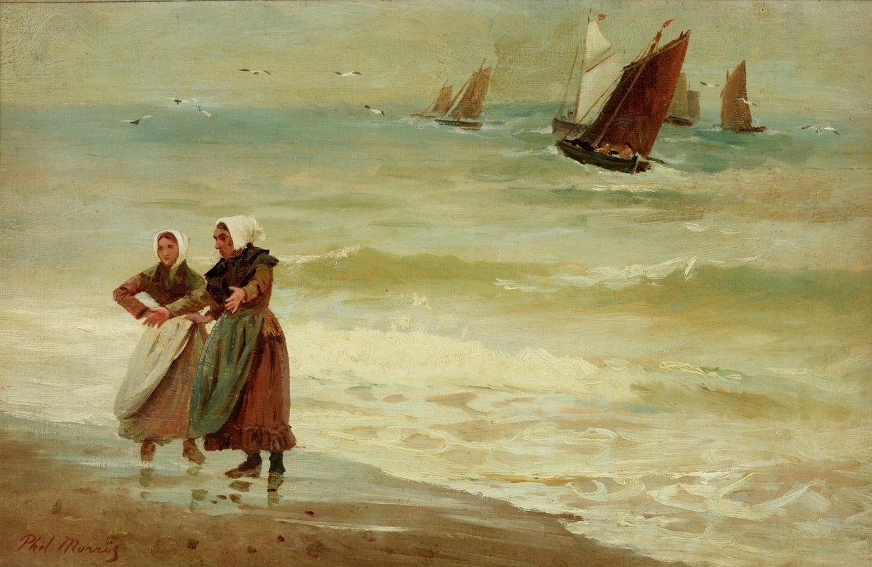Playa con figuras de Philip Richard Morris