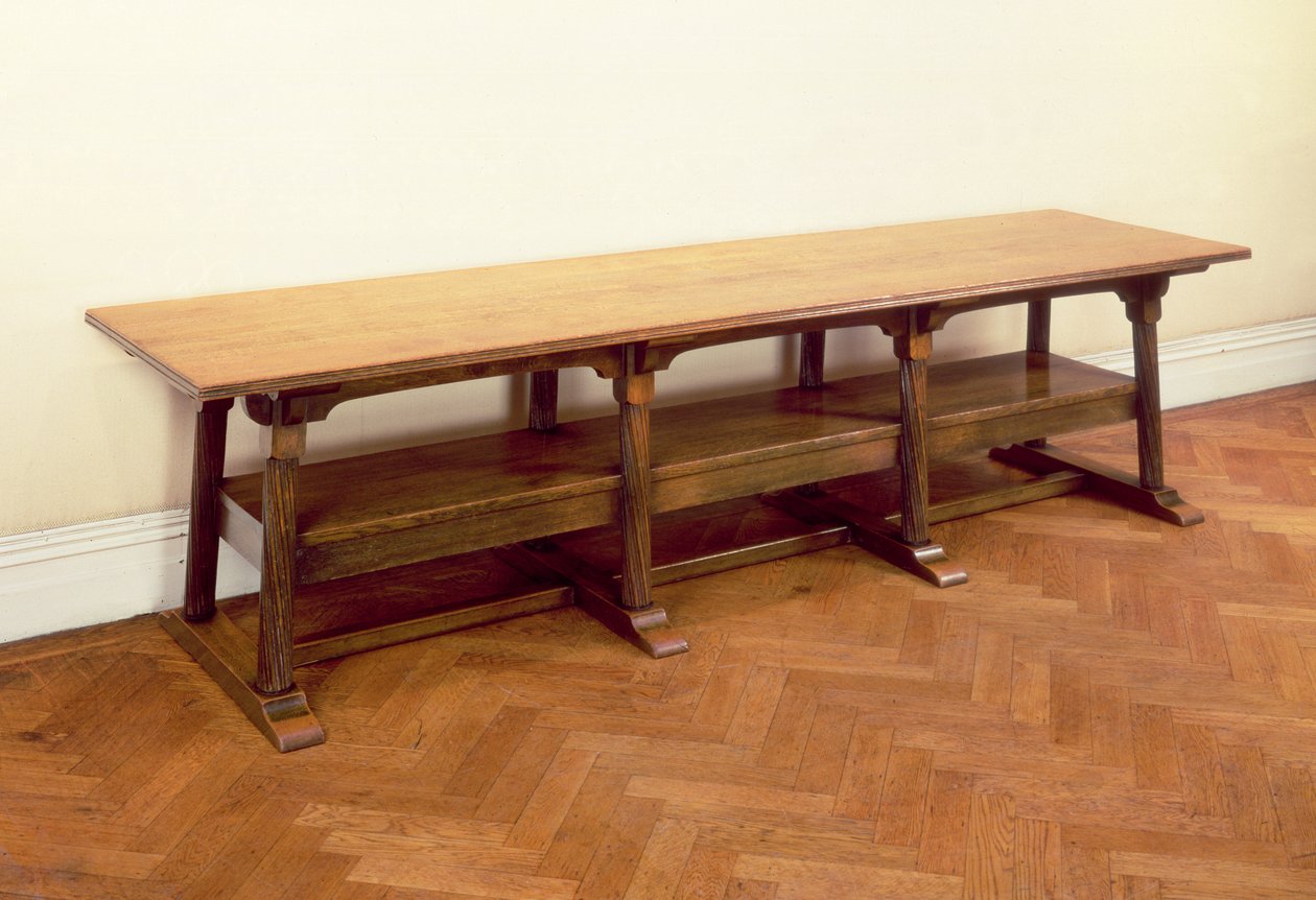 Mesa de vestíbulo (madera de caoba) de Philip Webb