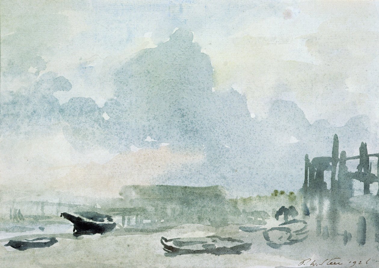 La playa, Shoreham, 1928 de Philip Wilson Steer
