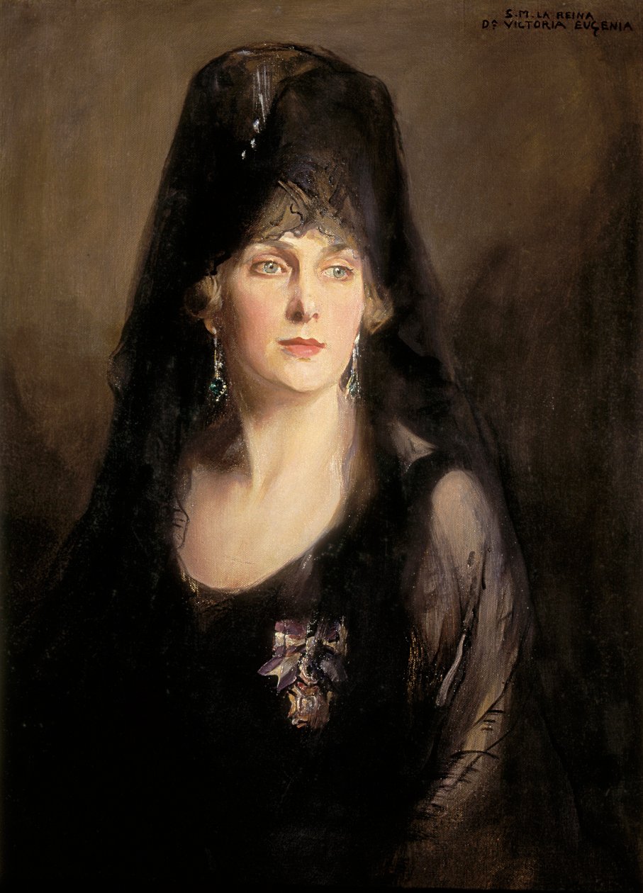 Retrato de Victoria Eugenia de Battenberg (1887-1969), siglo XX (óleo sobre lienzo) de Philip Alexius de Laszlo