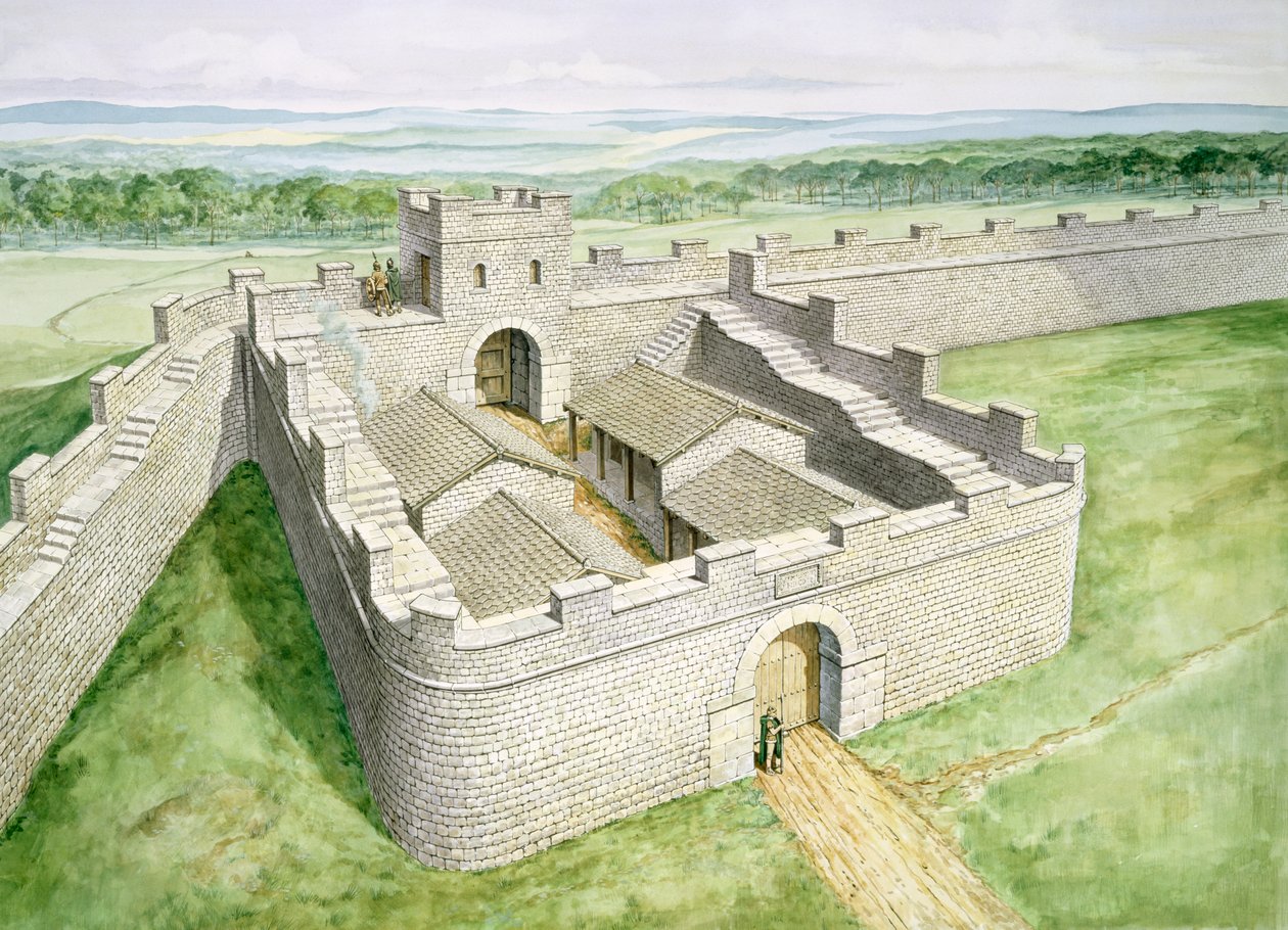 Milecastle de la Muralla de Adriano en Cawfields, siglo II de Philip Corke