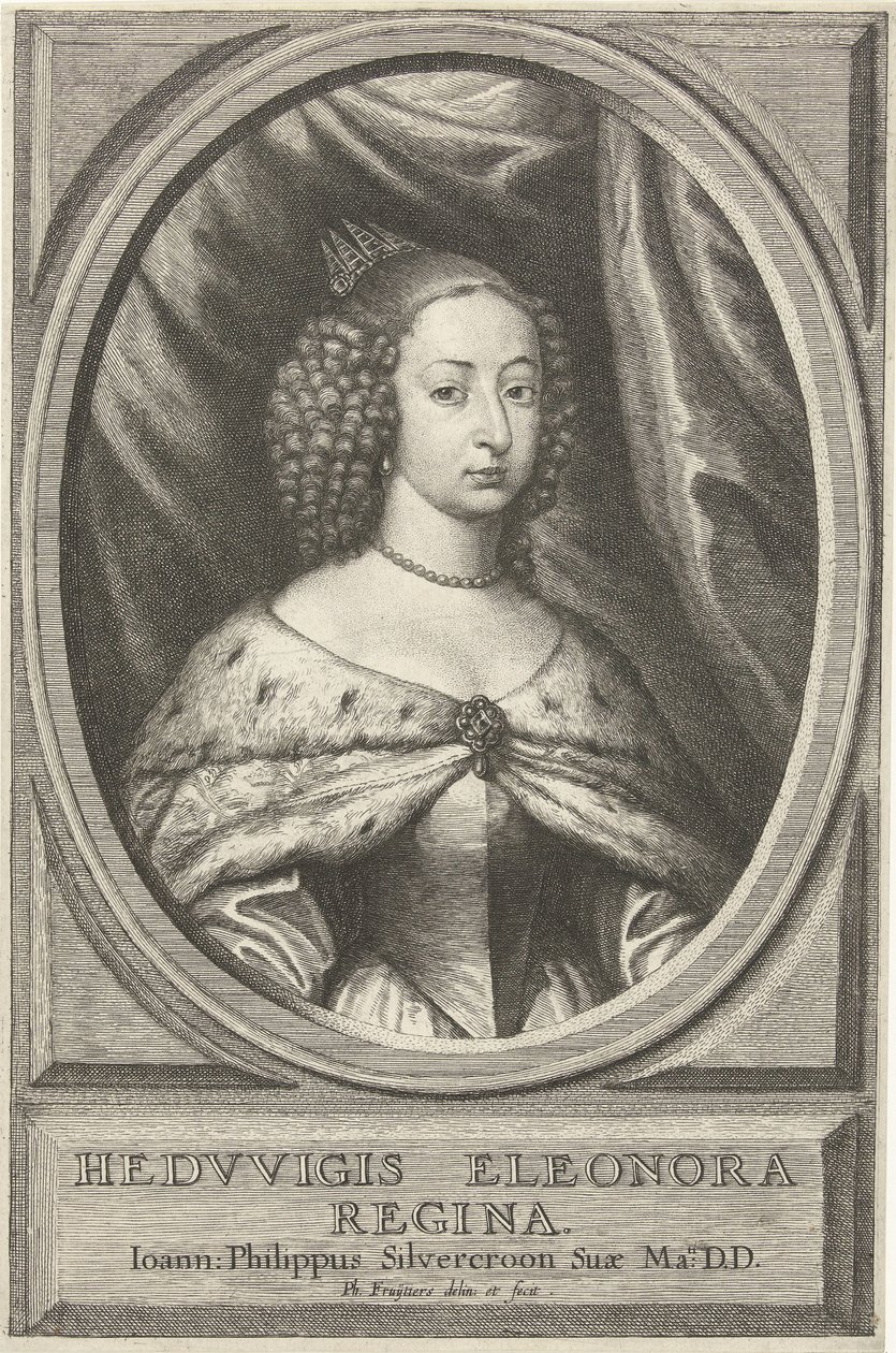 Retrato de Hedwig Eleonora, Reina de Suecia de Philip Fruytiers