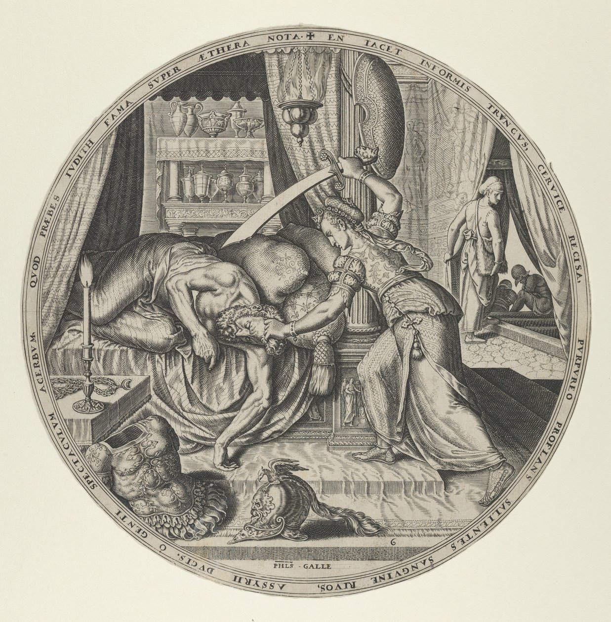 Judith de Mujeres famosas del Antiguo Testamento, conjunto de 6 de Philip Galle