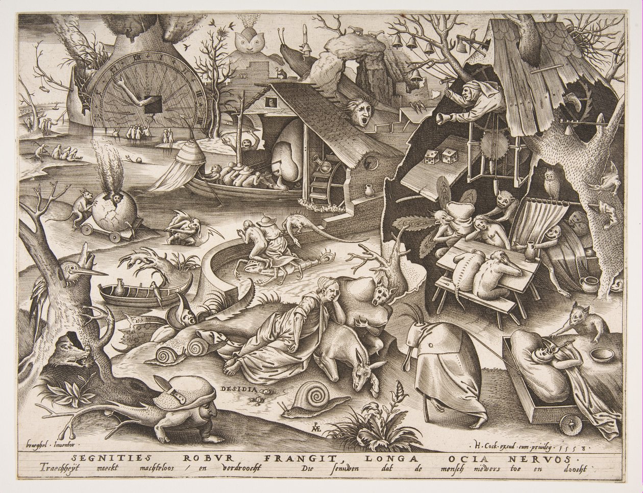 Pereza Desidia, de la serie Los Siete Pecados Capitales, 1558 de Philip Galle