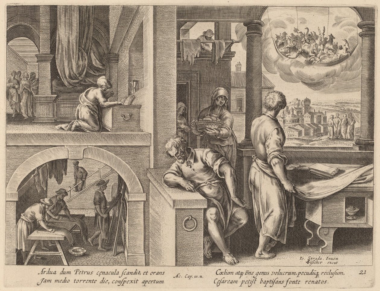 La visión de San Pedro de Philip Galle after Jan van der Straet