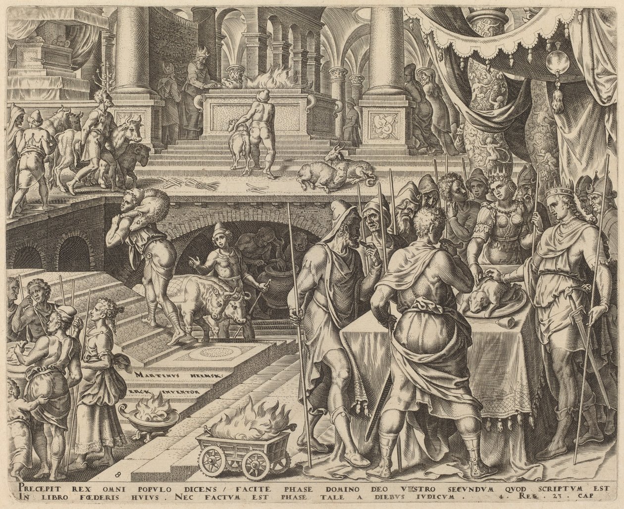 Josías celebrando la Pascua de Philip Galle, after Maerten van Heemskerck