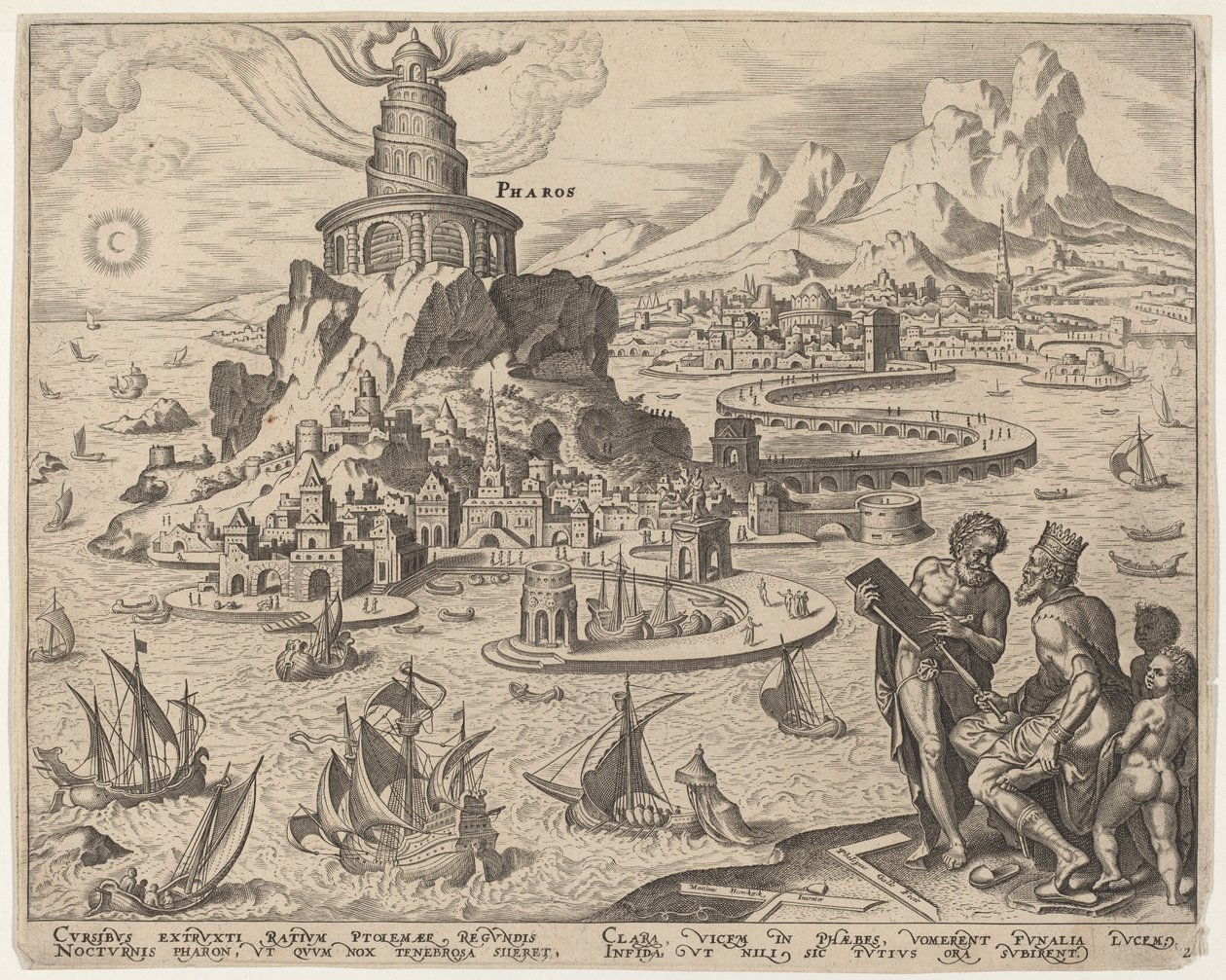 Faro (El Faro de Alejandría) de Philip Galle, after Maerten van Heemskerck