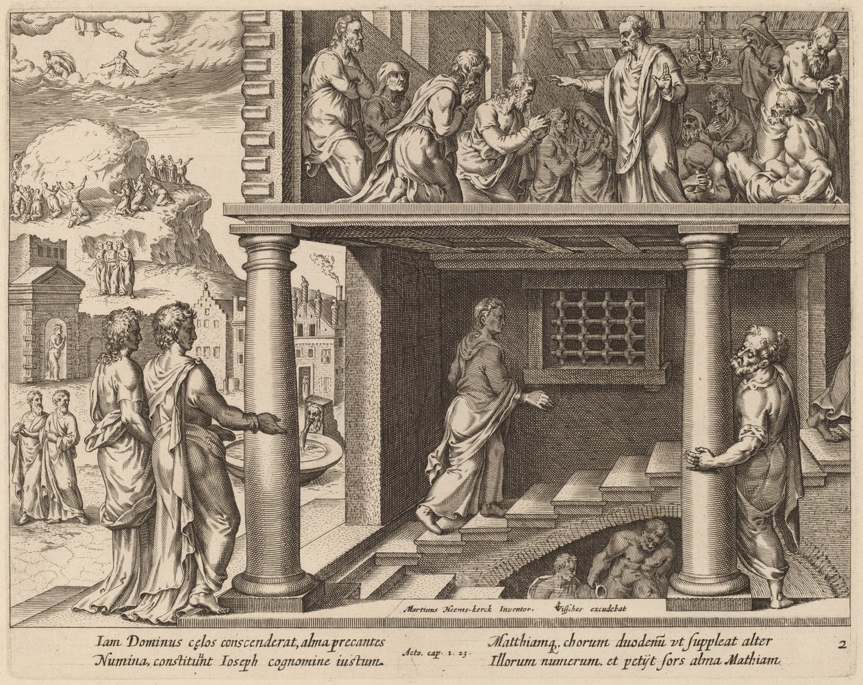 La elección de San Matías de Philip Galle after Maerten van Heemskerck