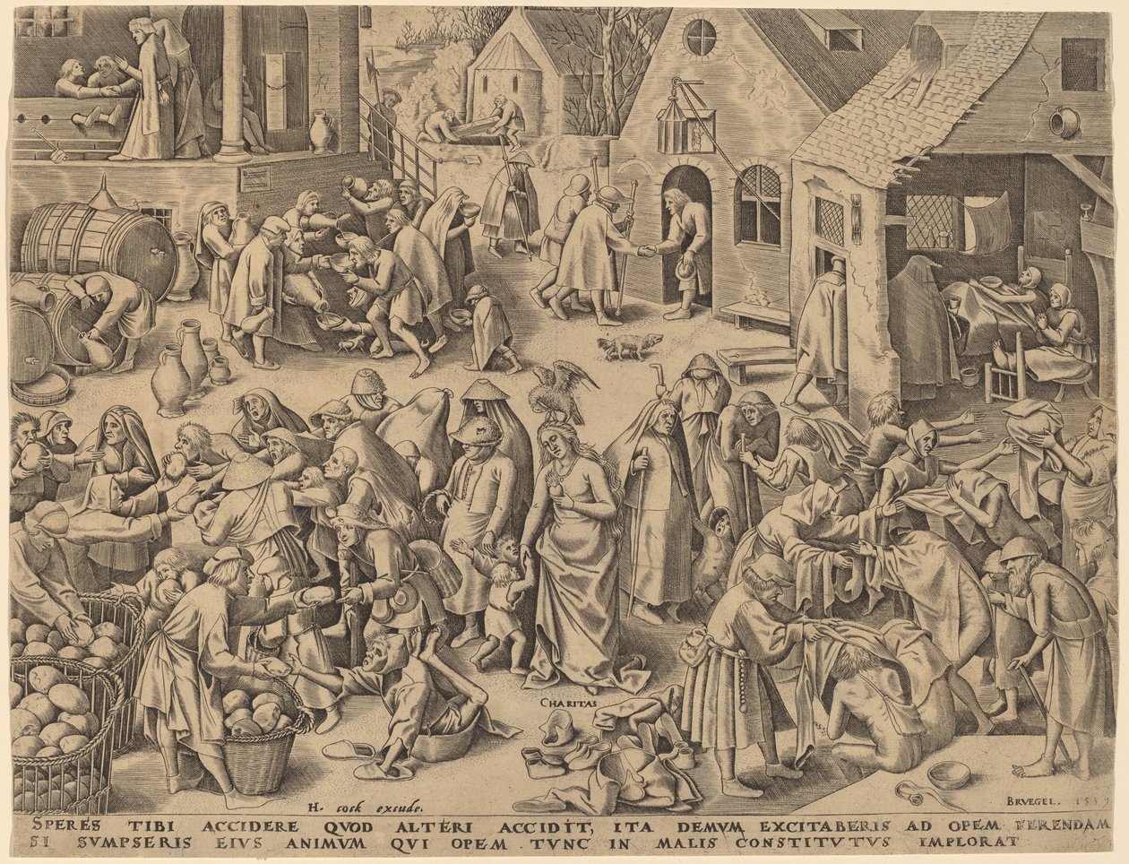 Caridad [recto] de Philip Galle after Pieter Bruegel the Elder
