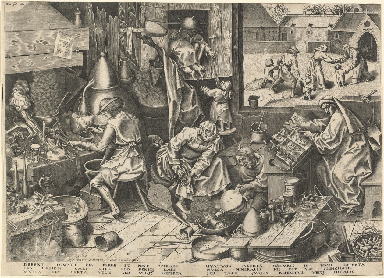El alquimista de Philip Galle after Pieter Bruegel the Elder