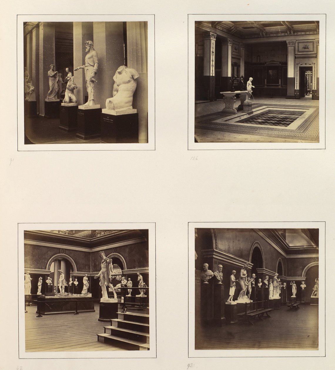 [Corte griega con torso Farnesio de un joven, vista de una fuente clásica y piscina, Roma..., ca. 1859 de Philip Henry Delamotte.