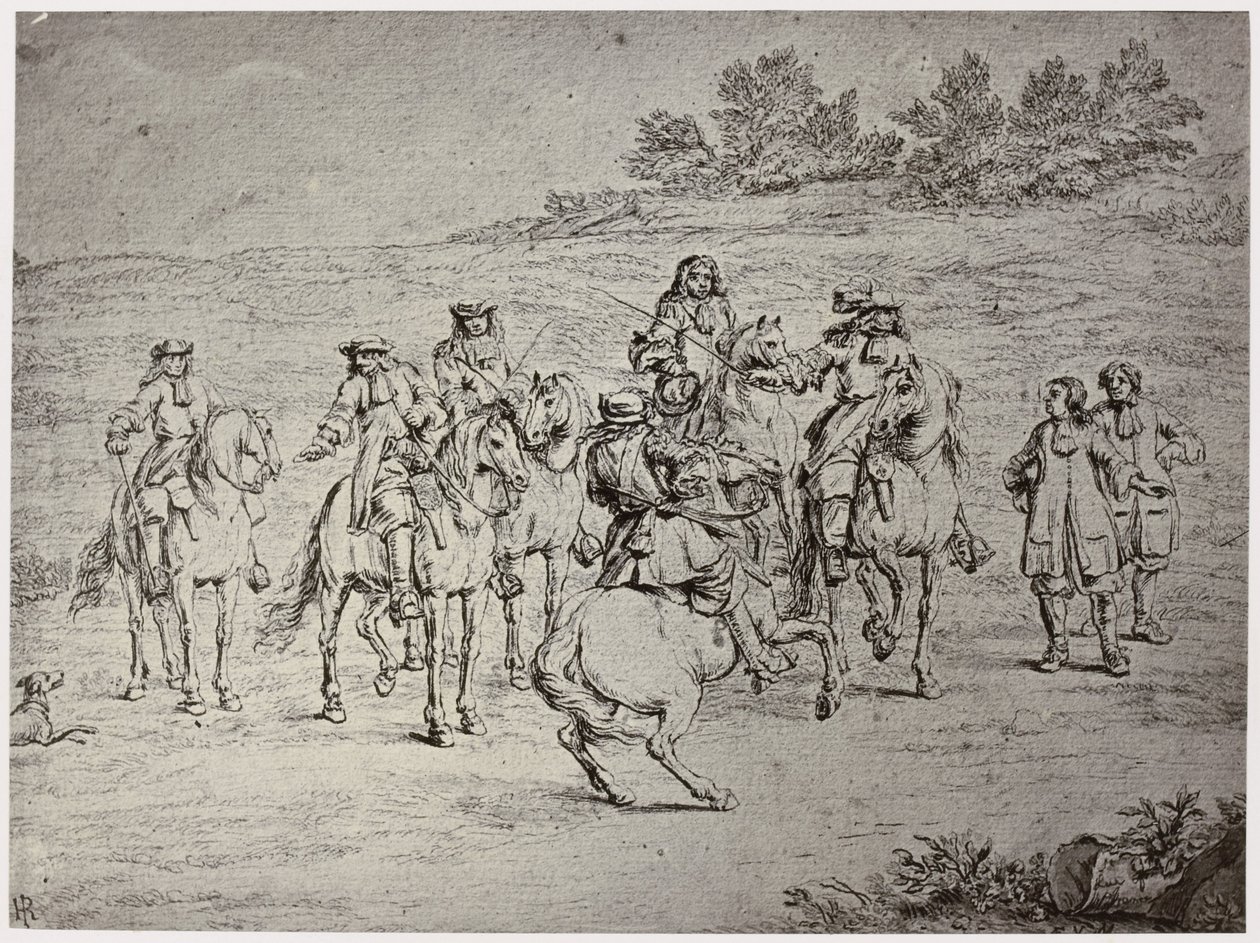 Van der Meulin [?], Luis XIV. y el artista de Philip Henry Delamotte