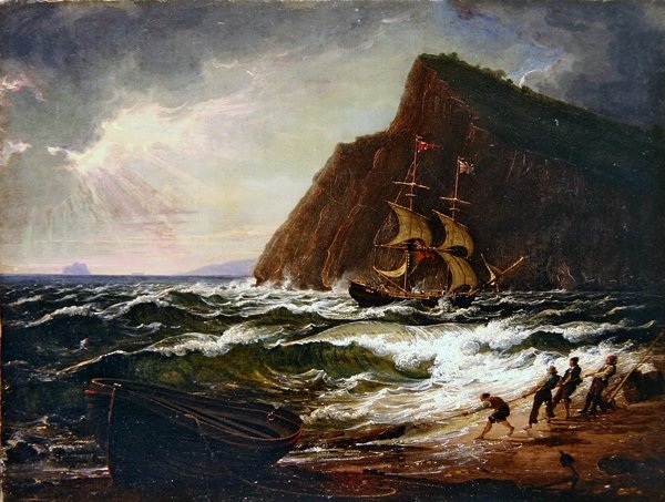 Cruzando la barra en la desembocadura del río Teign de Philip James de Loutherbourg