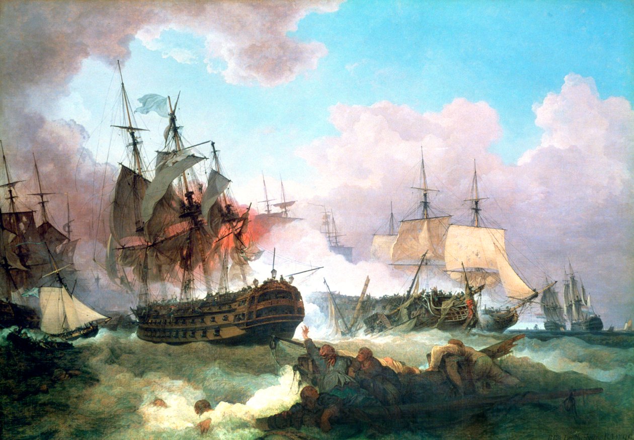La batalla de Camperdown, 1799 de Philip James de Loutherbourg