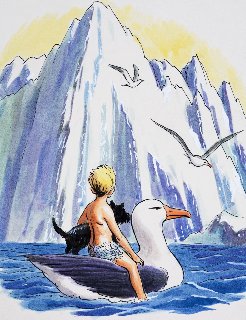 Icebergs of the Arctic, ilustración de "The Water Babies" de Charles Kingsley de Philip Mendoza