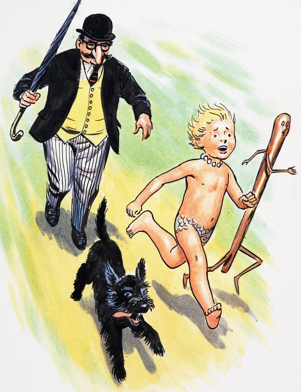 The Chase, ilustración de "The Water Babies" de Charles Kingsley de Philip Mendoza
