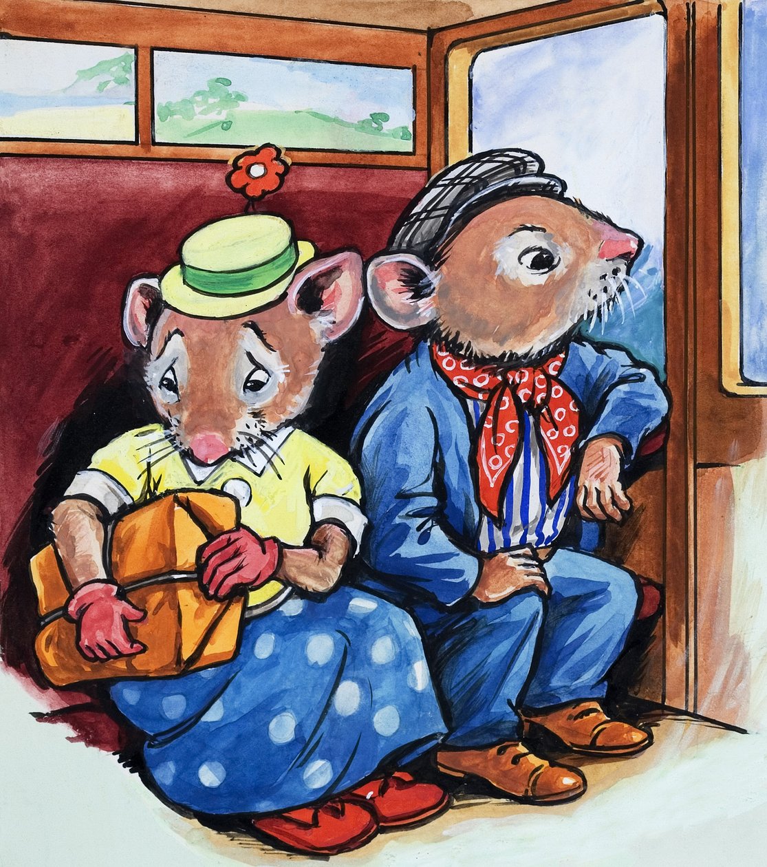 El ratón de ciudad y el ratón de campo (gouache sobre papel) de Philip Mendoza