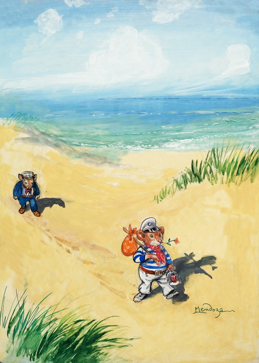 El ratón de ciudad y el ratón de campo (gouache sobre papel) de Philip Mendoza